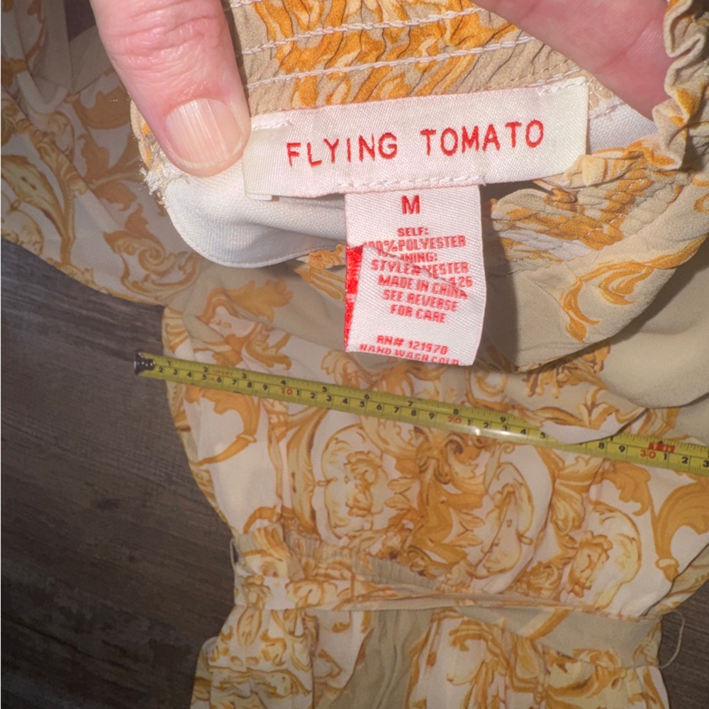 Flying Tomato Yellow Baroque Print Long Sleeve Maxi Dress - Picture 4 of 7